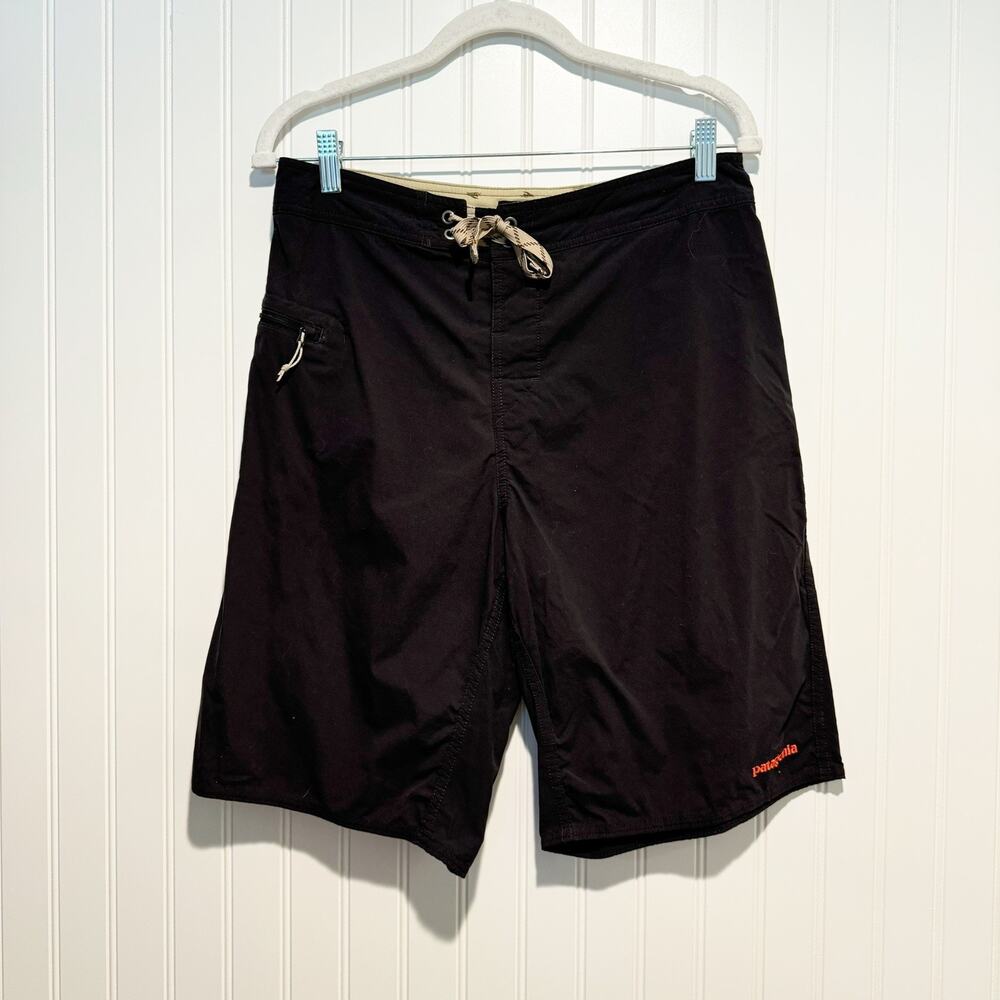 Patagonia Black Stretch Wavefarer Board Shorts 11” Inseam Mens 30